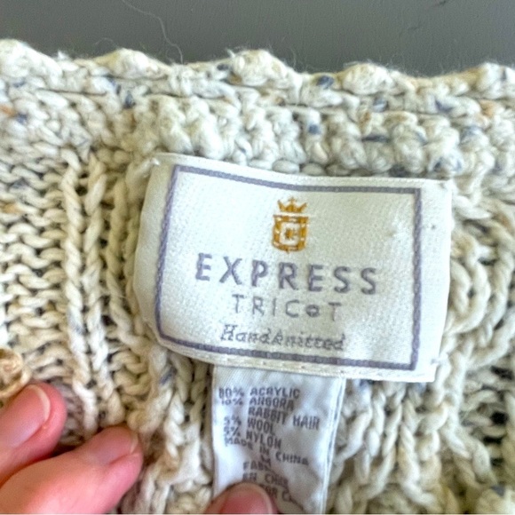 Hand-Knitted Sweater – Crewneck with Decorative Buttons – Size Medium - Picture 5 of 9